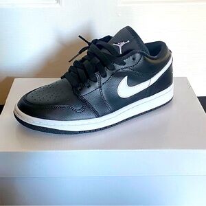 NEVER WORN Nike Women’s Air Jordan 1 Low. Black & white. Size 6.